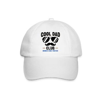 Cool Dad Club, Lustiges Vatertag Papa Shirt - Baseballkappe - Weiß/Weiß - Vorne