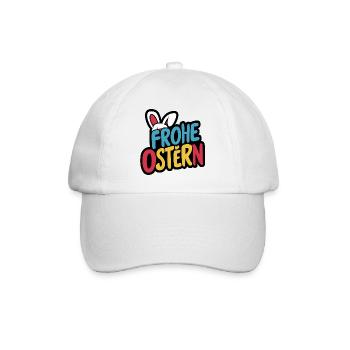 Frohe Ostern Hase - Baseballkappe - Weiß/Weiß - Vorne