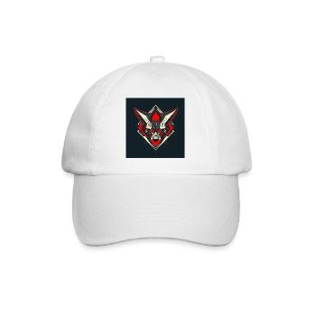 Schädel-Krieger-Emblem - Baseballkappe - Weiß/Weiß - Vorne