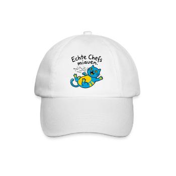 Fröhliche blaue Katze Miauen - Baseballkappe - Weiß/Weiß - Vorne