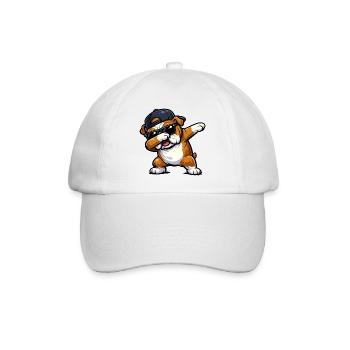 Dabbing Bulldog - Baseball Cap - white/white - Front