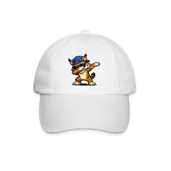 Dabbing Bobcat - Baseballkappe - Weiß/Weiß - Vorne