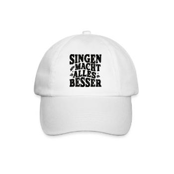 Singen macht alles besser schwarz - Baseballkappe - Weiß/Weiß - Vorne
