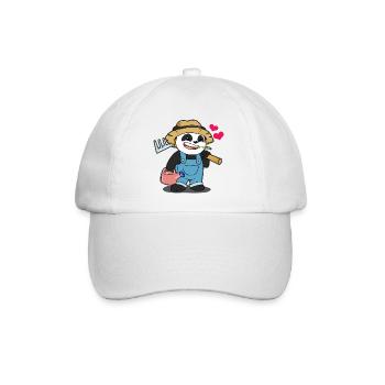 Gardener Panda with Heart: Cute Garden Motif - Baseball Cap - white/white - Front