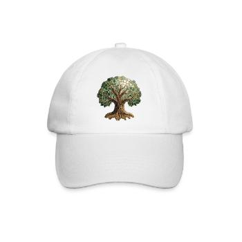 Mosaïque de l’Arbre de Vie - Art spirituel pour la nature Fan - Casquette classique - blanc/blanc - Devant