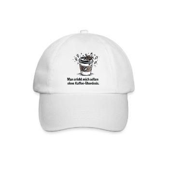 Kaffee-Überdosis Spruchbecher - Baseballkappe - Weiß/Weiß - Vorne