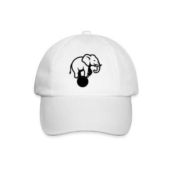 Elefant Ball Zirkus Akrobatik - Baseballkappe - Weiß/Weiß - Vorne