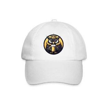Eule Bier Lustig - Baseballkappe - Weiß/Weiß - Vorne