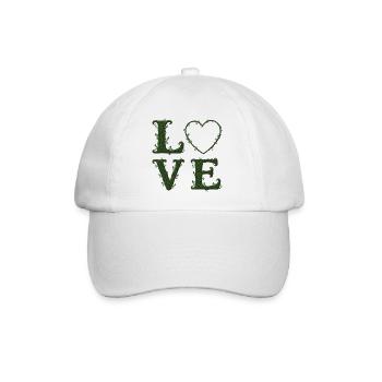 Love Nature - Typographie Végétale et Coeur - Casquette classique - blanc/blanc - Devant