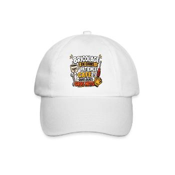 Bricolage en cours Café et Gros Mots - Casquette classique - blanc/blanc - Devant