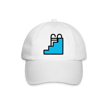  Pool Leiter Schwimmbad Icon - Baseballkappe - Weiß/Weiß - Vorne