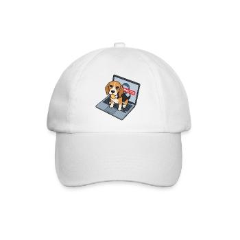 Beagle vs. home office: The meeting is over! - Baseball Cap - white/white - Front