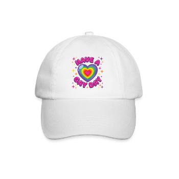 LGBT-Pride-Monat – Habt einen schwulen Tag - Baseballkappe - Weiß/Weiß - Vorne