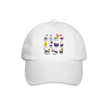 LGBTQ-Pride-Monat – Rainbow Cats - Baseballkappe - Weiß/Weiß - Vorne