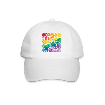 LGBT-Pride-Monat – Regenbogenkatzen und Blumen - Baseballkappe - Weiß/Weiß - Vorne