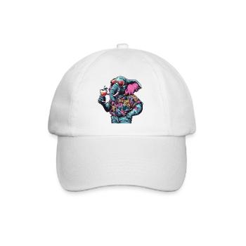 Elephant Comic Summer - Baseball Cap - white/white - Front