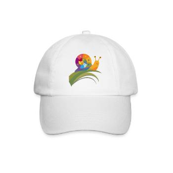 Escargot coloré sur feuille – Motif nature doux - Casquette classique - blanc/blanc - Devant