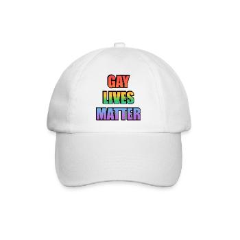 Gay Lives Matter Regenbogen-Tee - Baseballkappe - Weiß/Weiß - Vorne