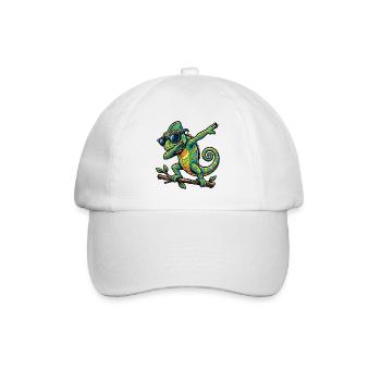 Dabbing Chameleon - Baseball Cap - white/white - Front