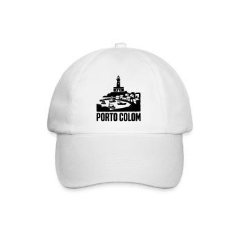 Porto Colom Silhouette Wahrzeichen - Baseballkappe - Weiß/Weiß - Vorne