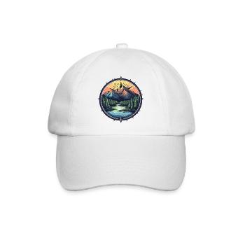 Mountains Compass - Baseball Cap - white/white - Front