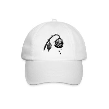 Withered rose in shadows - Baseball Cap - white/white - Front