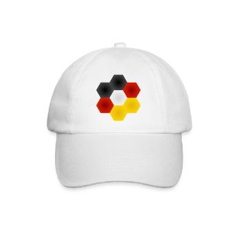 Honigwaben Farbenspiel Deutschlandfahne. - Baseballkappe - Weiß/Weiß - Vorne
