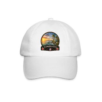 Florida Keys USA Urlaub Atlantik Meer - Baseballkappe - Weiß/Weiß - Vorne