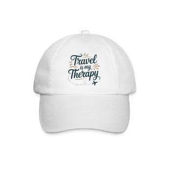 Travel is my therapy - Baseball Cap - white/white - Front