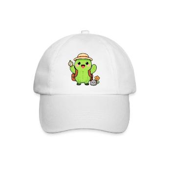 Explorer Cactus with Backpack - Baseball Cap - white/white - Front