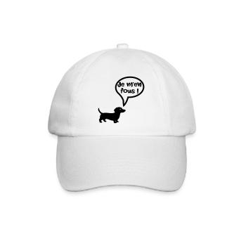 Chien - Je m'en fous - Casquette classique - blanc/blanc - Devant