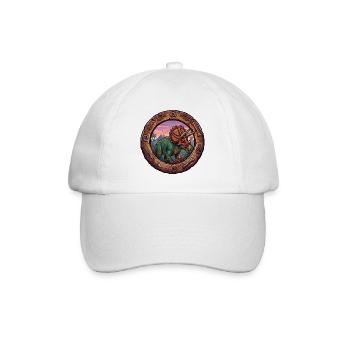 Tricératops dans l’anneau fossile - Casquette classique - blanc/blanc - Devant