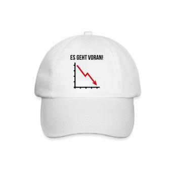 Es Geht Voran! (Fortschritt / Abwärts / POS 2C) - Baseballkappe - Weiß/Weiß - Vorne