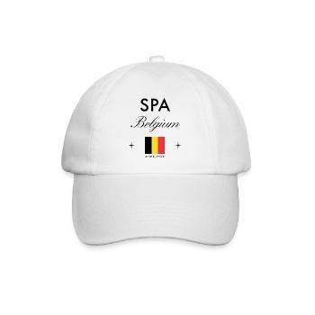 Spa Belgien Koordinaten Reise Souvenir - Baseballkappe - Weiß/Weiß - Vorne