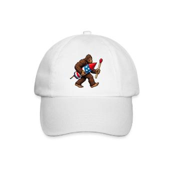 Bigfoot-Feuerwerkskörper zum 4. Juli für Männer - Baseballkappe - Weiß/Weiß - Vorne