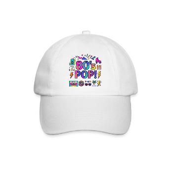 80er-Jahre-Neon-Pop-Vibe - Baseballkappe - Weiß/Weiß - Vorne
