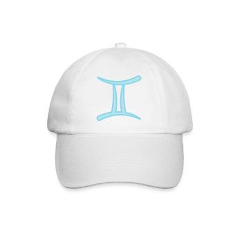 Zwillinge Sternzeichen Pastel Blau - Baseballkappe - Weiß/Weiß - Vorne