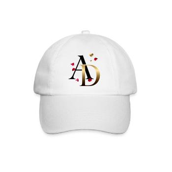 AD Goldmonogramm mit Rosen - Baseballkappe - Weiß/Weiß - Vorne