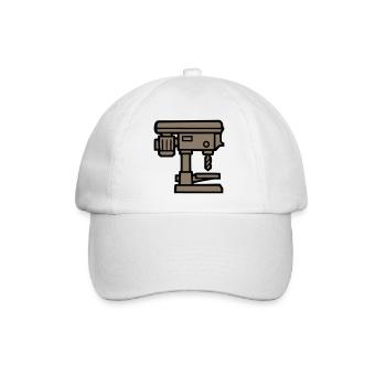 Standbohrmaschine Werkzeug Icon - Baseballkappe - Weiß/Weiß - Vorne