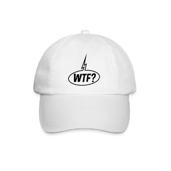 WTF Sprechblase (Fragezeichen / Black) - Baseballkappe - Weiß/Weiß - Vorne
