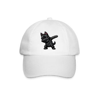 Dabbing Scottish Terrier in Comic Style - Baseball Cap - white/white - Front