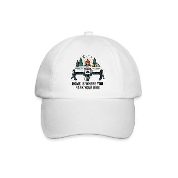 Home Is Where You Park Your Bike Camping Mug - Baseball Cap - white/white - Front