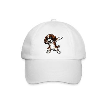 Dabbing English Springer Spaniel - Baseball Cap - white/white - Front