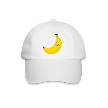 Banane Kawaii jaune – Art d’illustration de fruits sucrés - Casquette classique - blanc/blanc - Devant