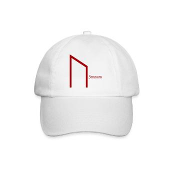 Uruz Rune with Sense Red – Viking Futhark Norse - Baseball Cap - white/white - Front