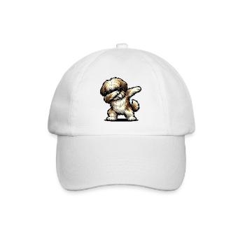 Dabbing Lhasa Apso - Baseball Cap - white/white - Front