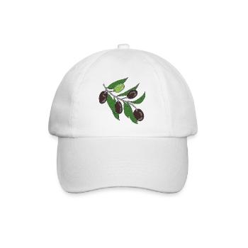 Olive branch vector print - Baseball Cap - white/white - Front