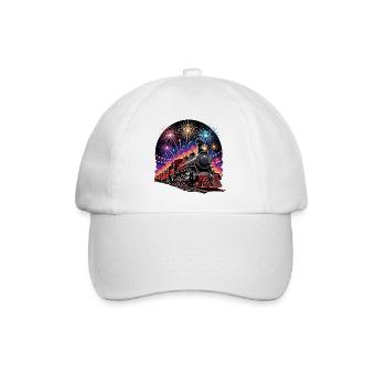 Steam Train Fireworks Night - Baseball Cap - white/white - Front