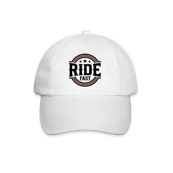 Ride Fast Abzeichen Logo - Baseballkappe - Weiß/Weiß - Vorne