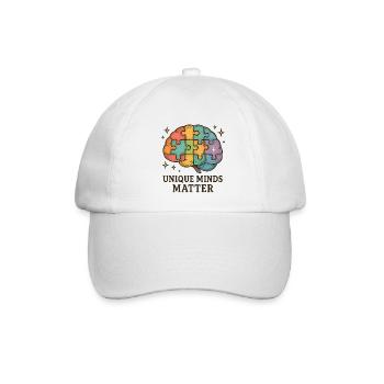 Colorful Brain Puzzle: Unique Minds - Baseball Cap - white/white - Front